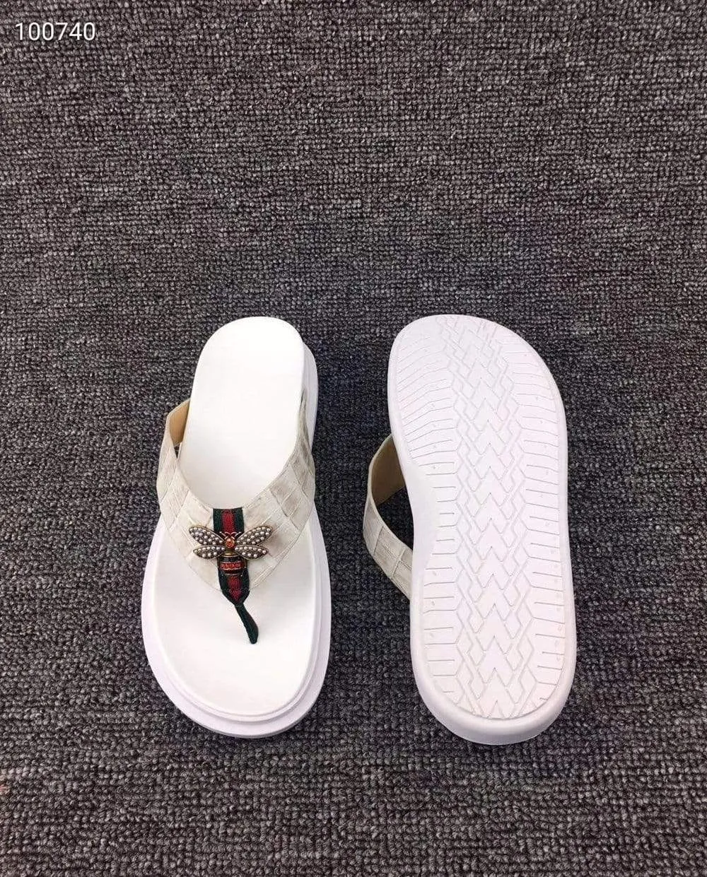 Crocodile Shoes Crocodile Leather Slippers With Bee Water Edge Street Fest