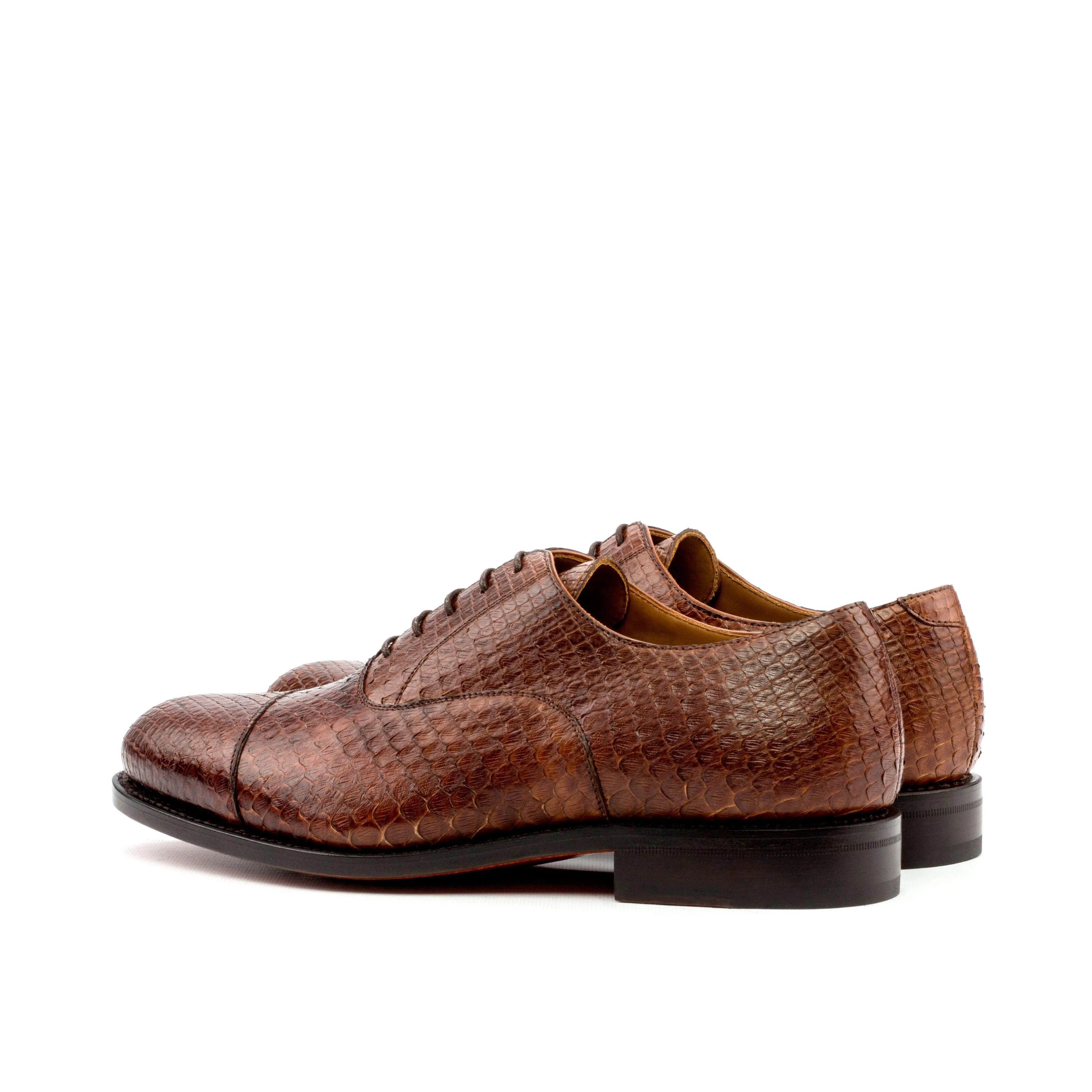 Genuine Brown Python Oxford Shoes True Edge Ankle Support