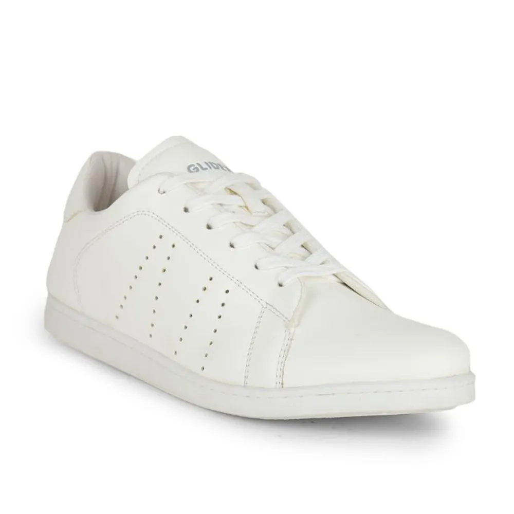 Gliders Casual White Lacing Sneakers For Men ANDERSON By Liberty Ergonomic form toe - box roomy shoes