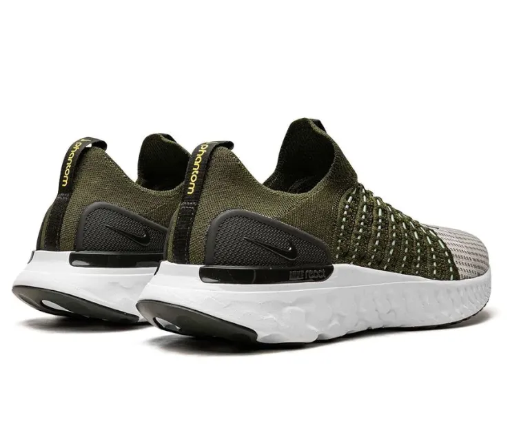 Men's Nike React Phantom Run FK 2 (Rough Green) solid - color running wear