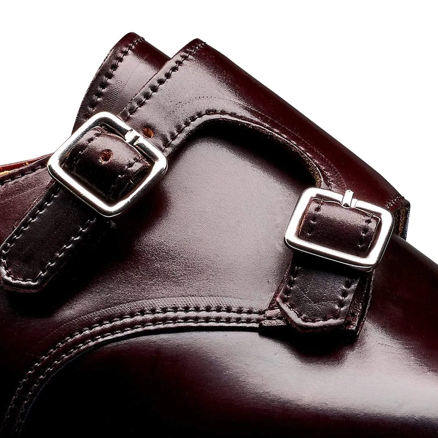 Harrogate Burgundy Cordovan Monk Strap Style Narrow Room
