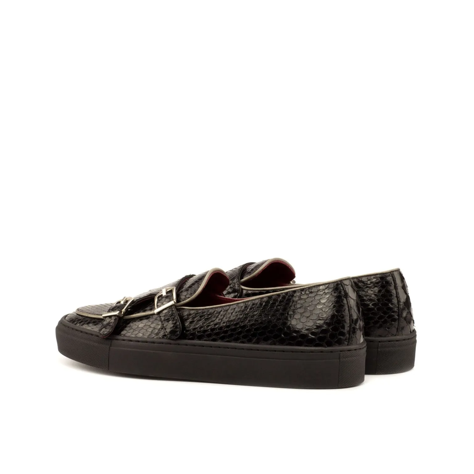 Black Python Double-Monk Sneakers Executive Shade Quiet Mood