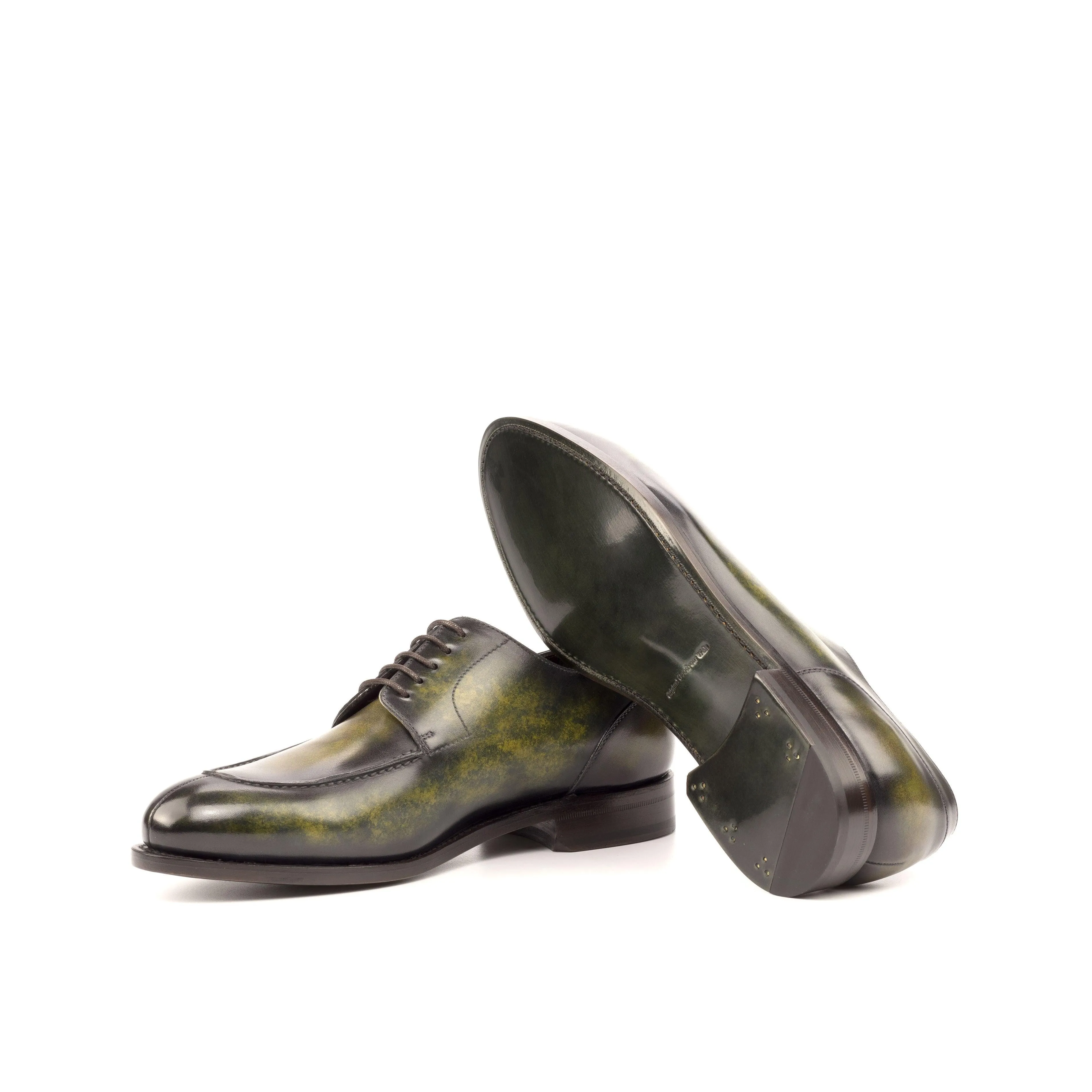 Green Patina Split-Toe Derby Shoes All Shade