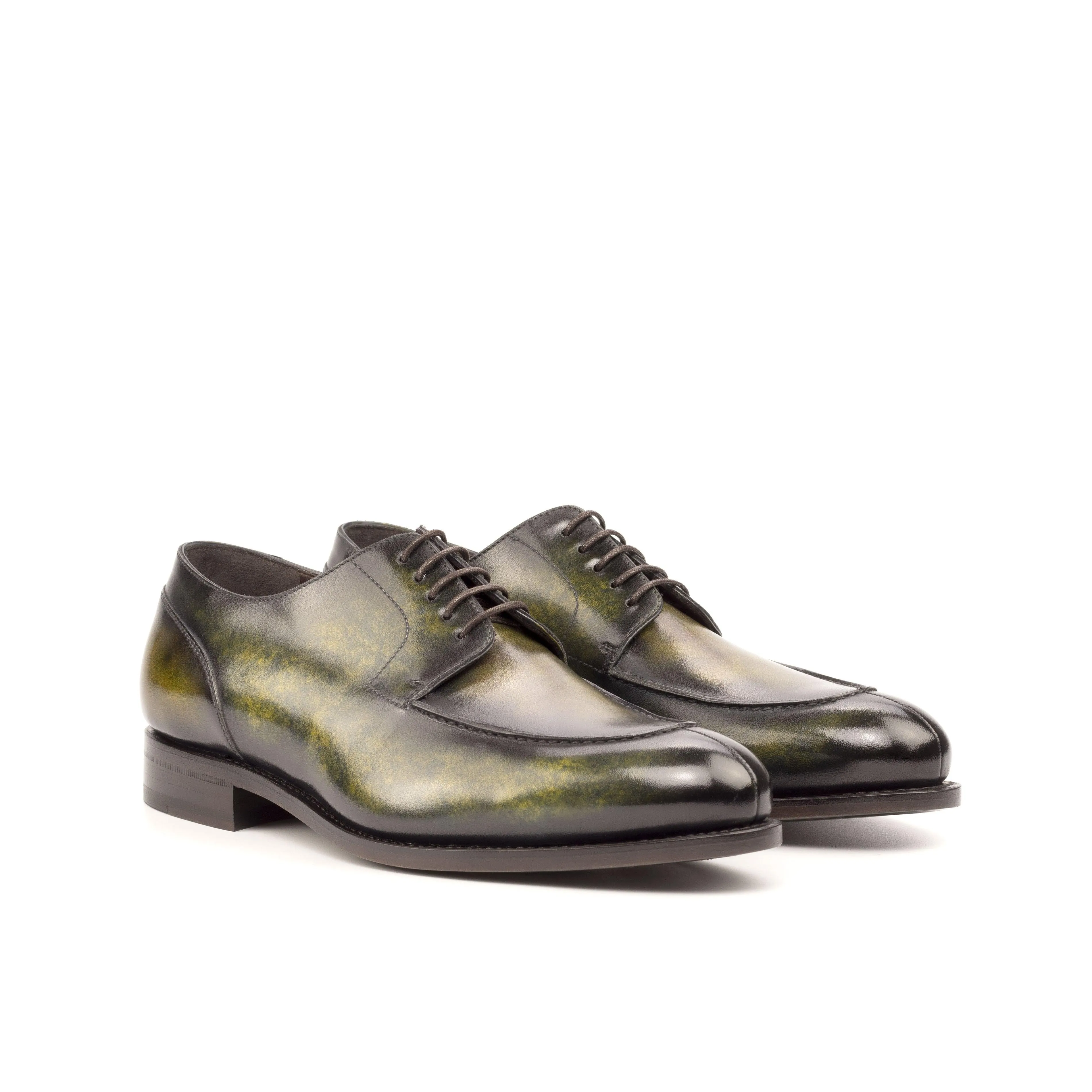 Green Patina Split-Toe Derby Shoes Versatile use