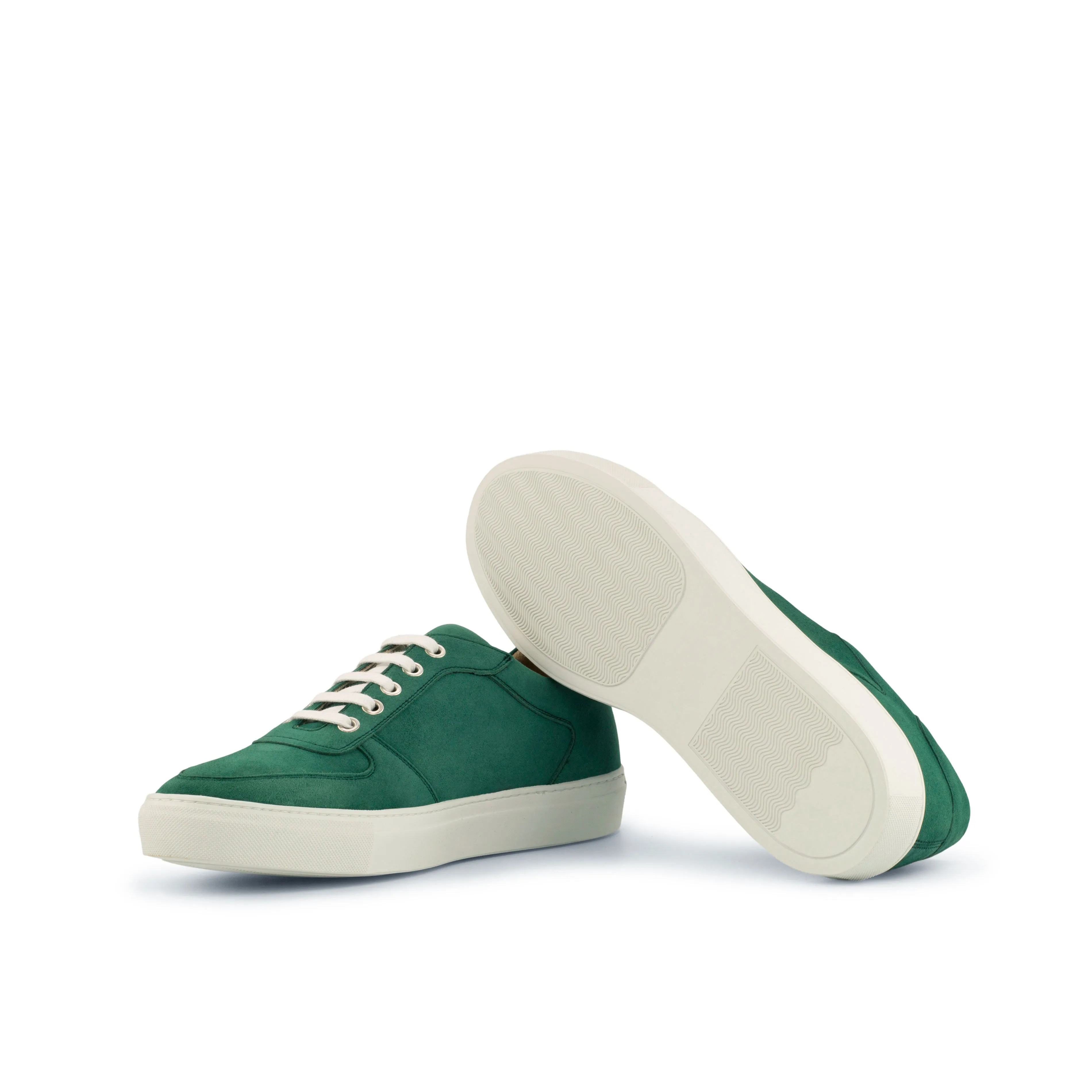 Modern Casual Synthetic Leather Blend Green Suede Low-Top Sneakers