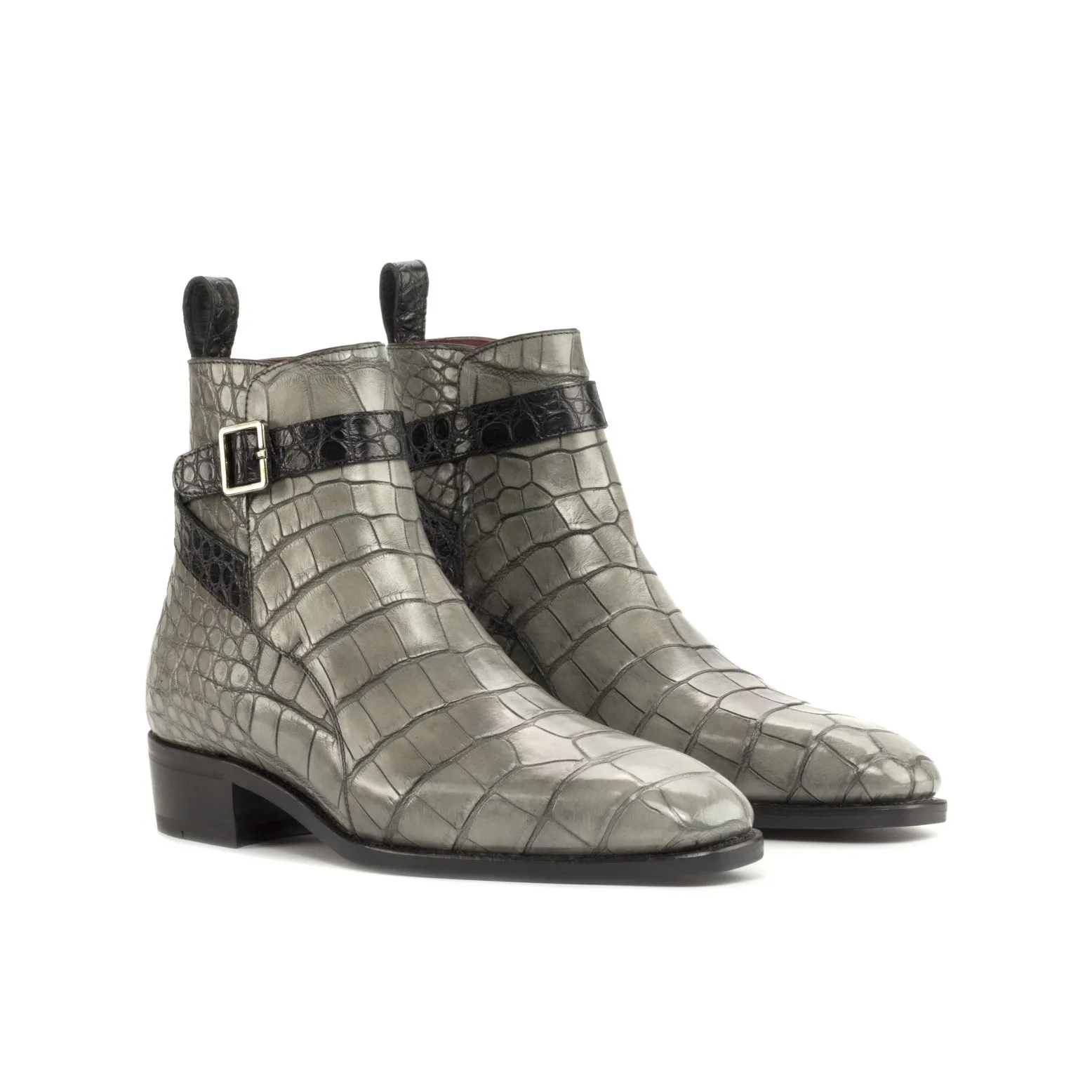 Grey & Black Alligator Jodhpur Boot Work Uniform city commute