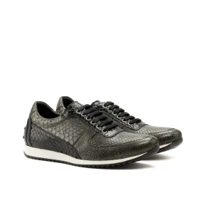 Quick Change Luxury Resort Grey & Black Python Trainer Sneakers