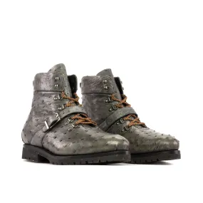 Sleek Profile Antistatic Grey Ostrich Hiking Boots