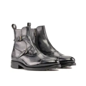 Grey Patina Double Monk Boots Business casual