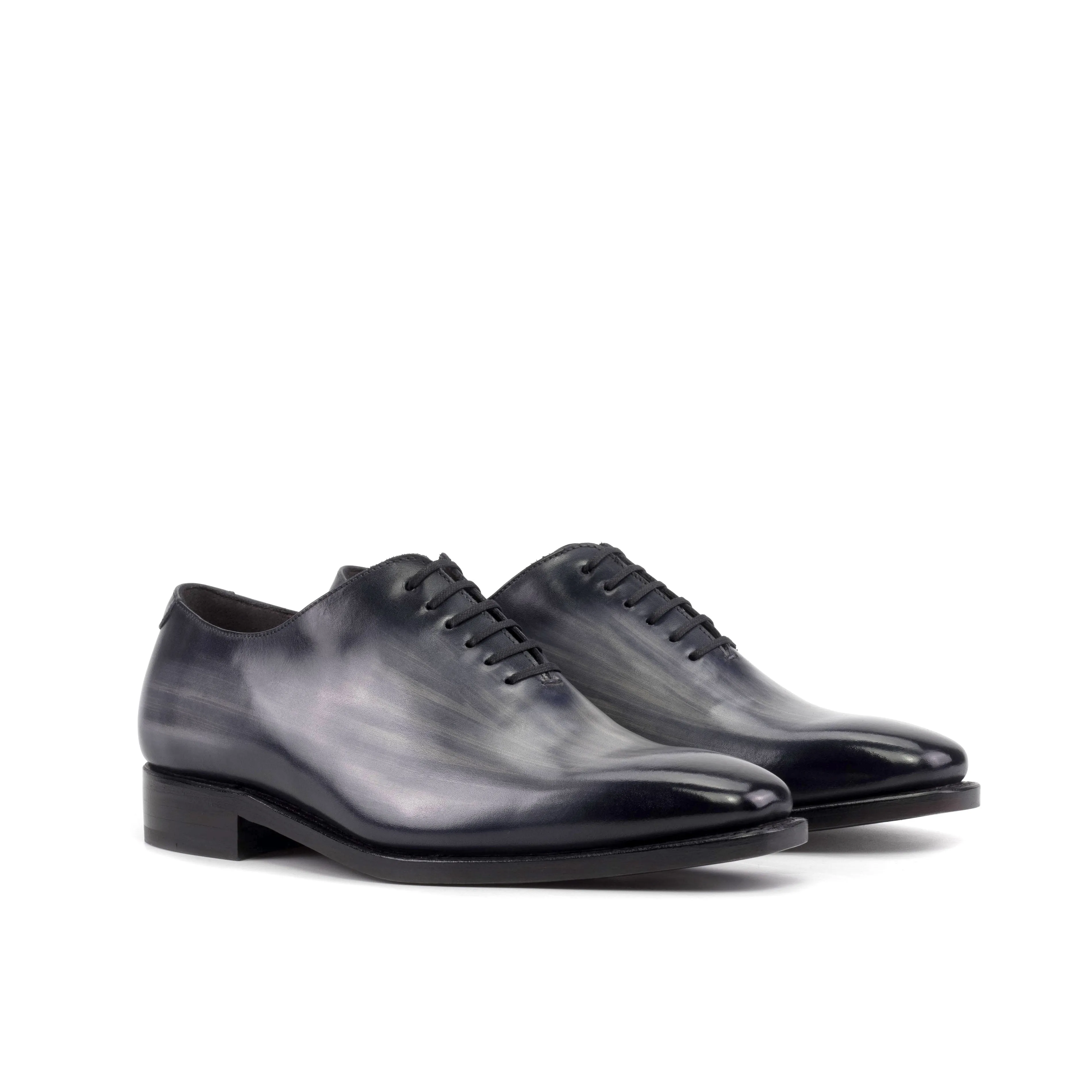 Bespoke Edge Grey Patina Wholecut Shoes