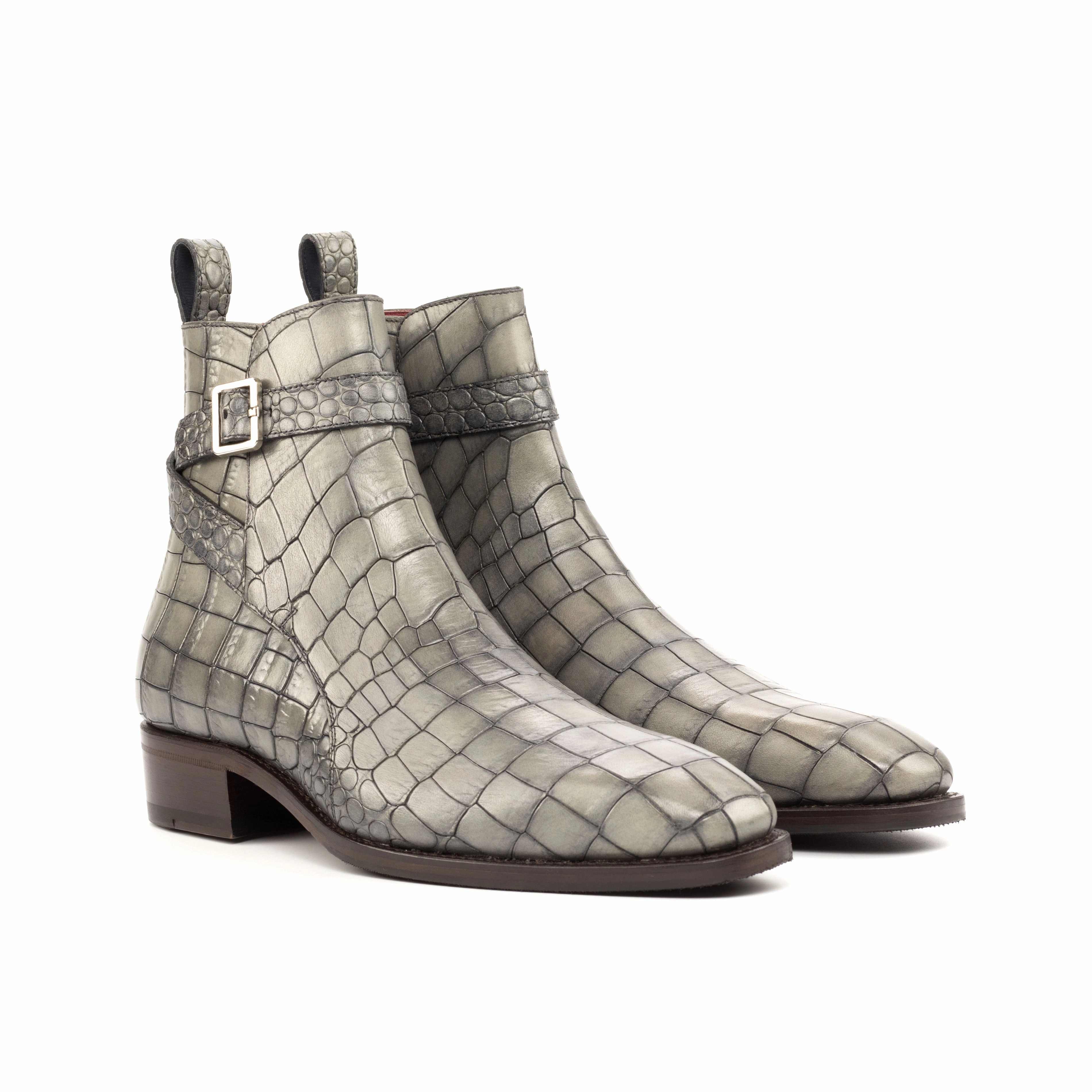 Multi-Function Wear Outdoor Explorer Grey Embossed Croco Jodhpur Boots