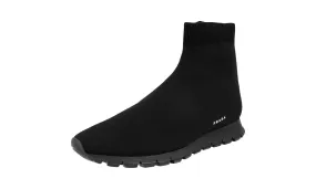 Prada Men's Black Matchrace High-Top Sneaker 4T3365 Breathable Perforations Ultra Responsive