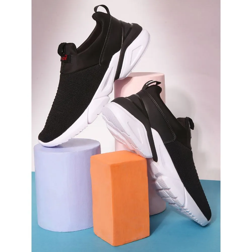 Seamless Inner Lining Leap7x Non-Lacing Black Casual Slip-on Shoes For Men BRISK-01 By Liberty