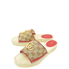Gucci Bicolor GG Marmont Espadrille Sandal 36 Street Smart