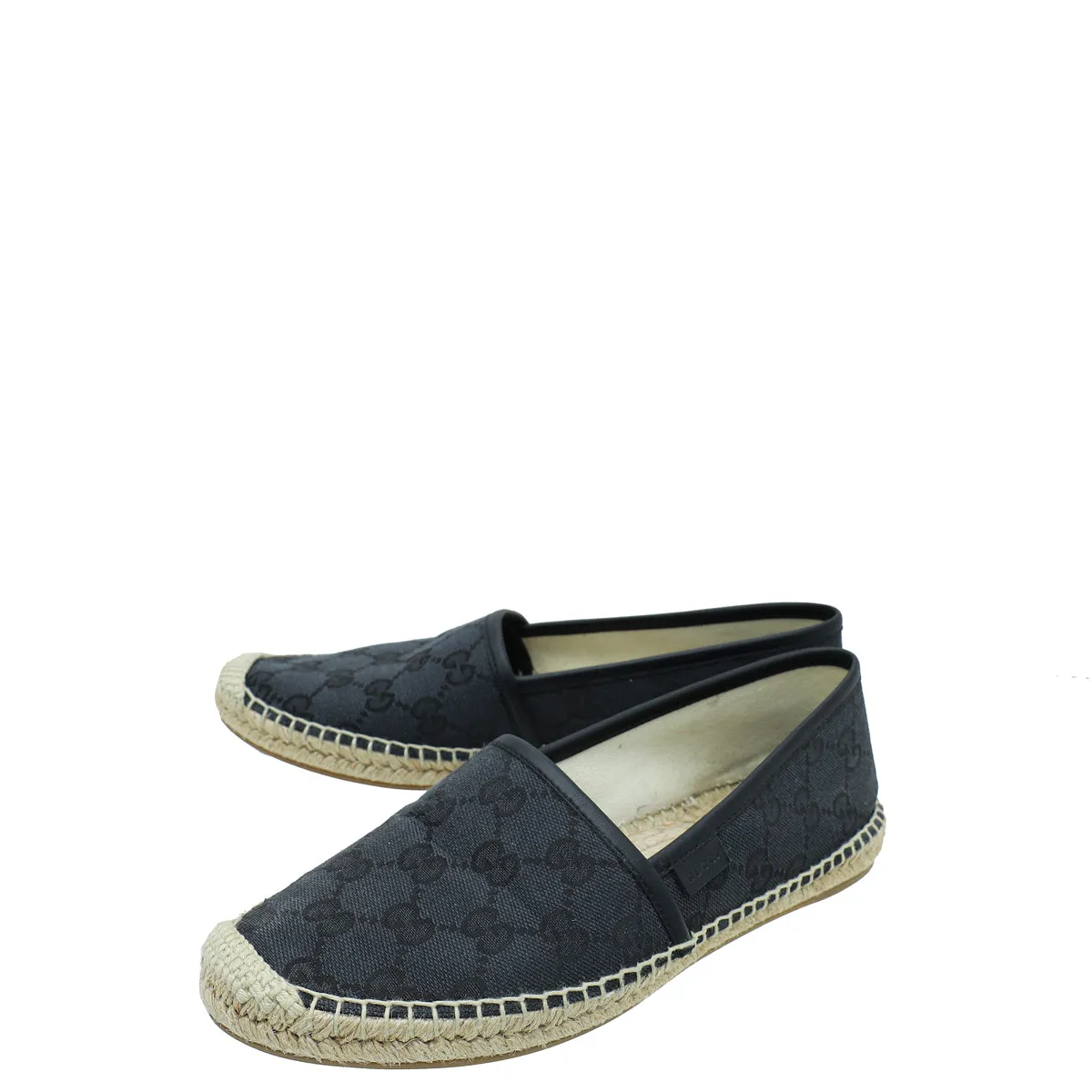 Sleek Fit Active Mode Gucci Black GG Flat Espadrille 37.5