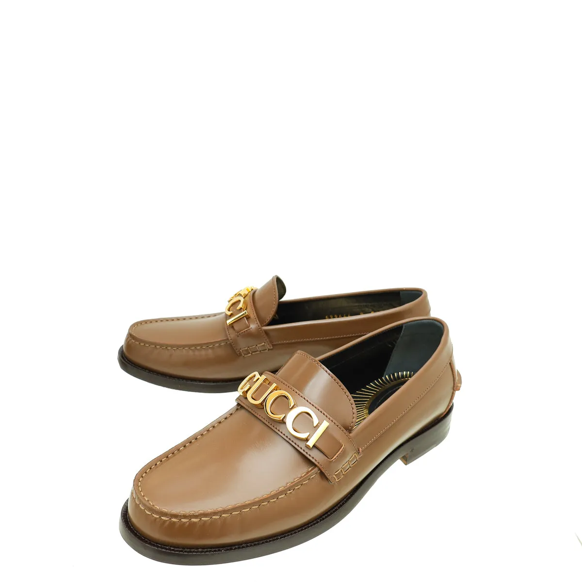 Classic Lines Gucci Brown Logo  Loafer 8