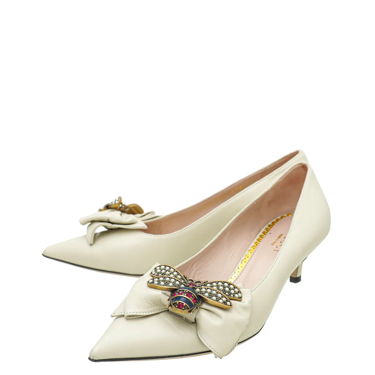Urban Gear Gucci Cream Nappa Queen Margaret Pump 36.5