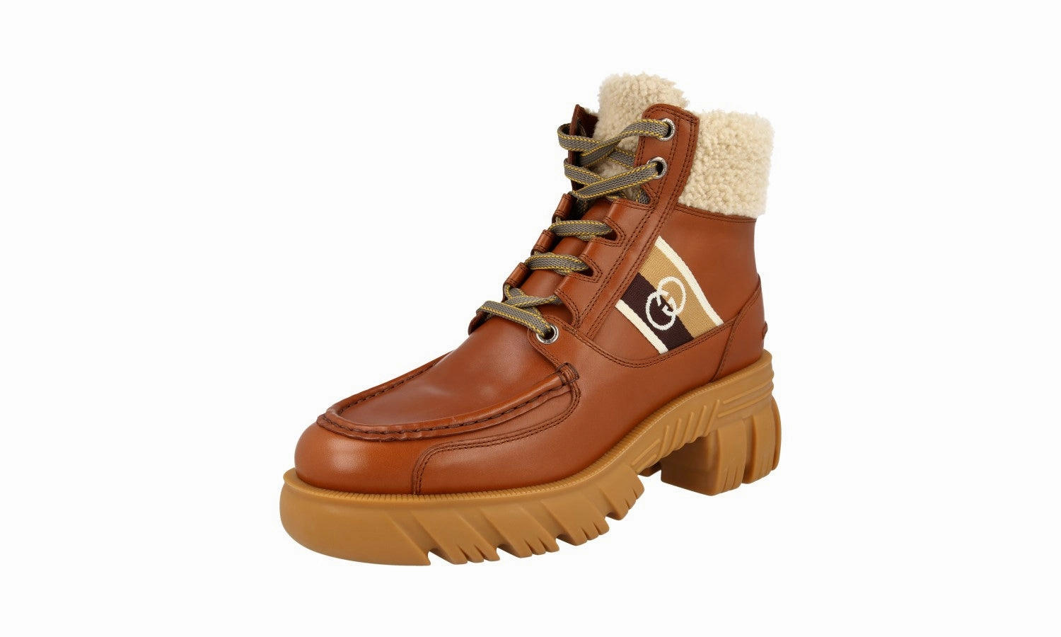 Gucci Women's Brown Leather Half-Boot 670406 Active Fit Anti Bacterial