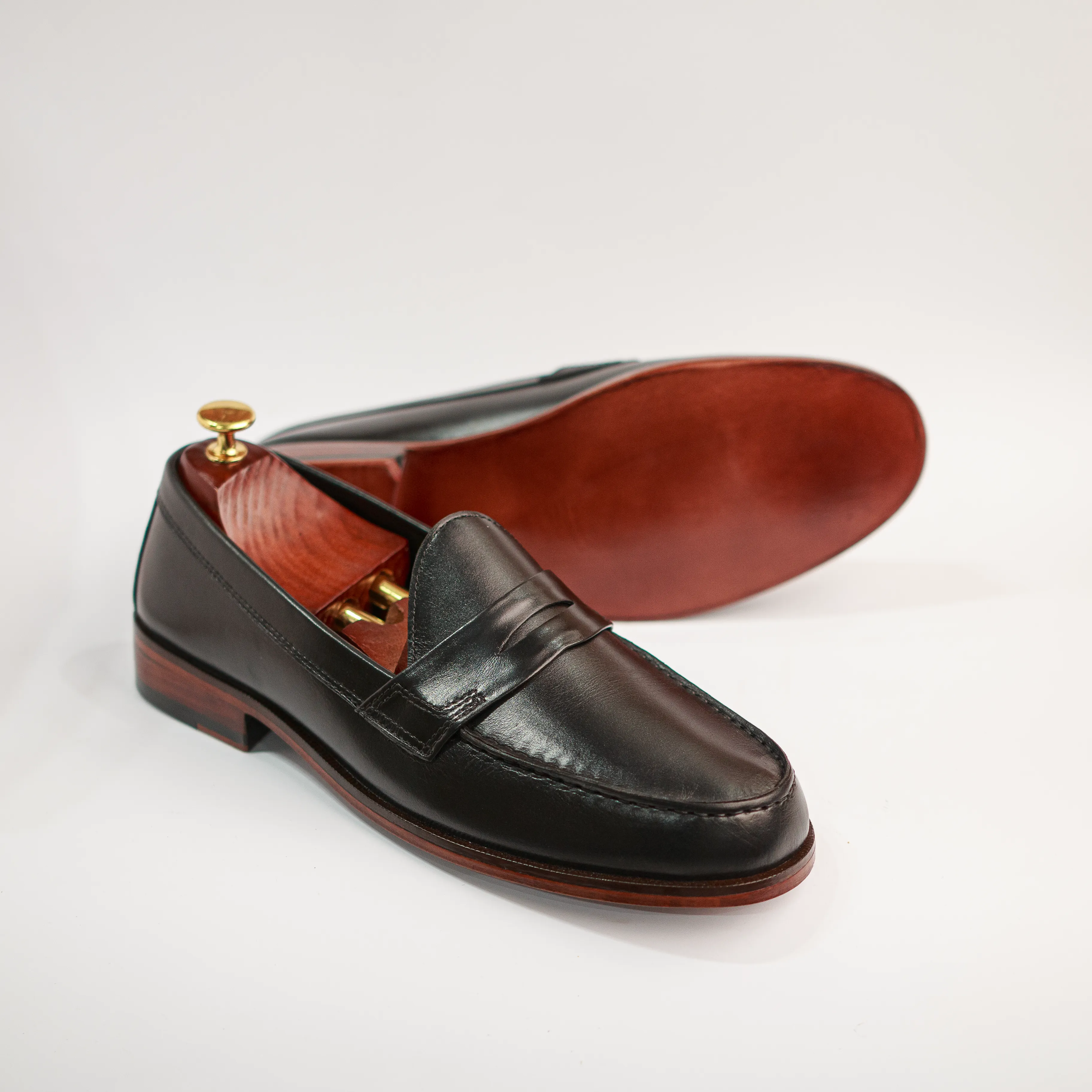 Aristo - Black Polished Brown Oxfords