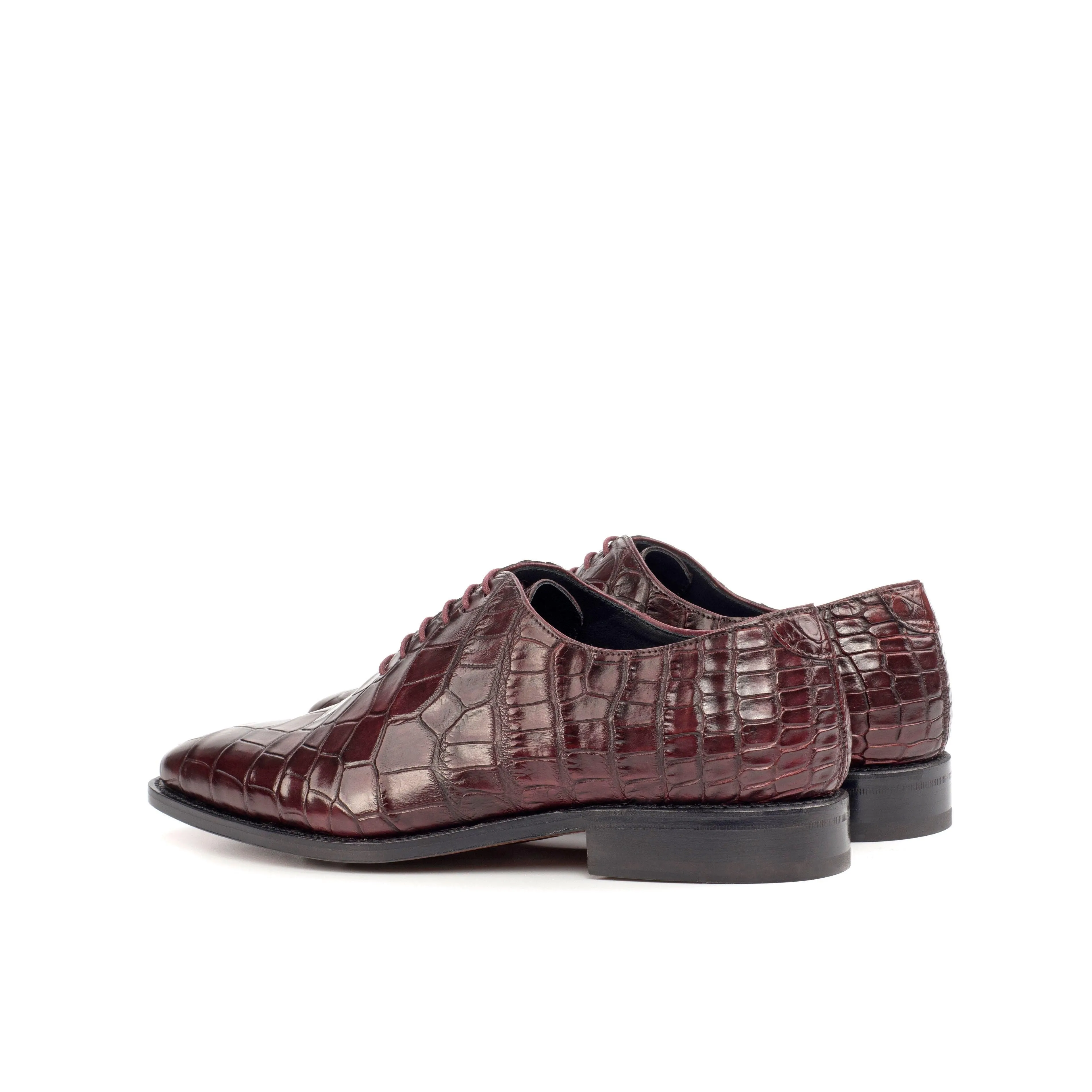 Comfort Layer Ballroom Event Burgundy Alligator Wholecut Shoes
