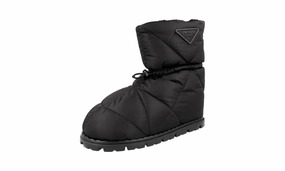 Prada Men's Black Apres Ski Booties Half-Boot 2UE019 Daily Routine