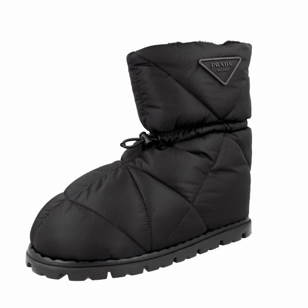 Prada Men's Black Apres Ski Booties Half-Boot 2UE019 All Seasoned