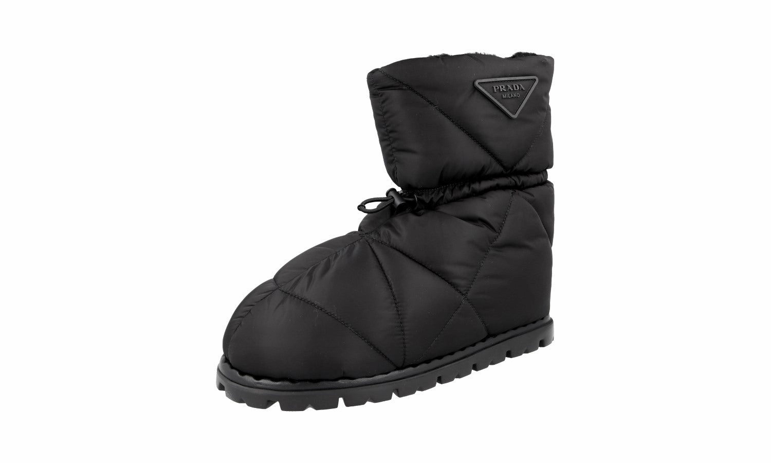 Prada Men's Black Apres Ski Booties Half-Boot 2UE019 Daily Routine
