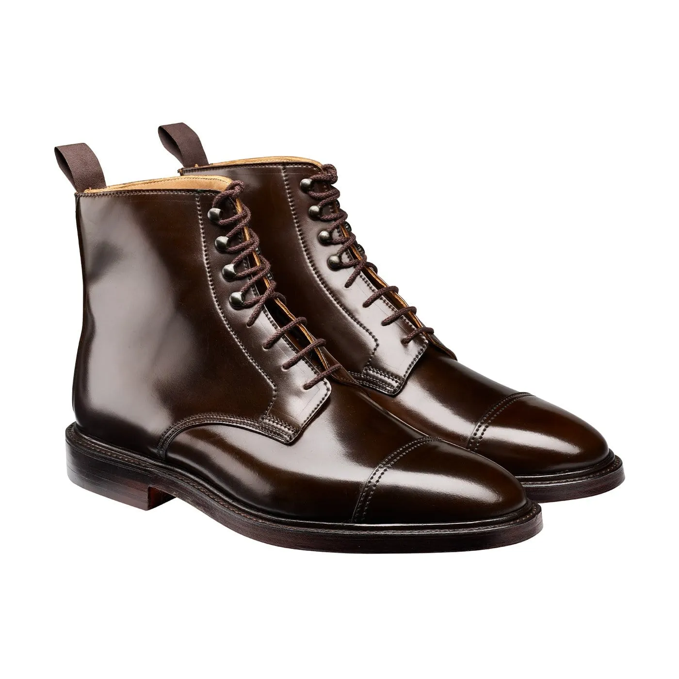 Harlech Dark Brown Cordovan Earth Tone slim cut