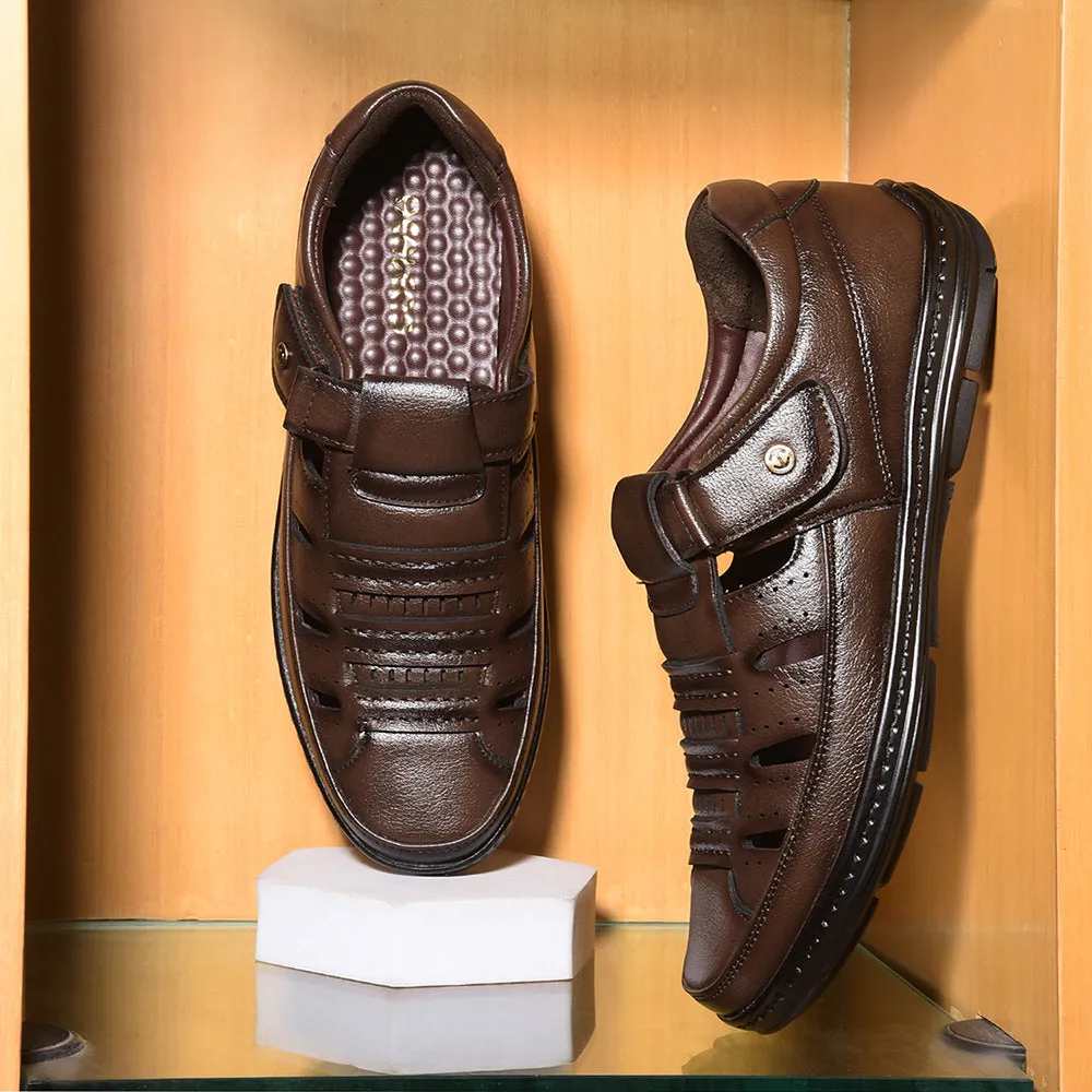 Multi Shade Yellow Warm Healers Brown Casual Sandal For Men ERL-19 By Liberty