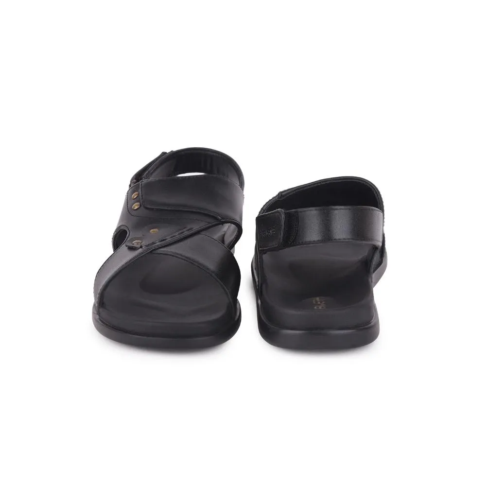 Flexible Soft Step Fresh Healers Casual Black Sandal For Men DANVER-E By Liberty