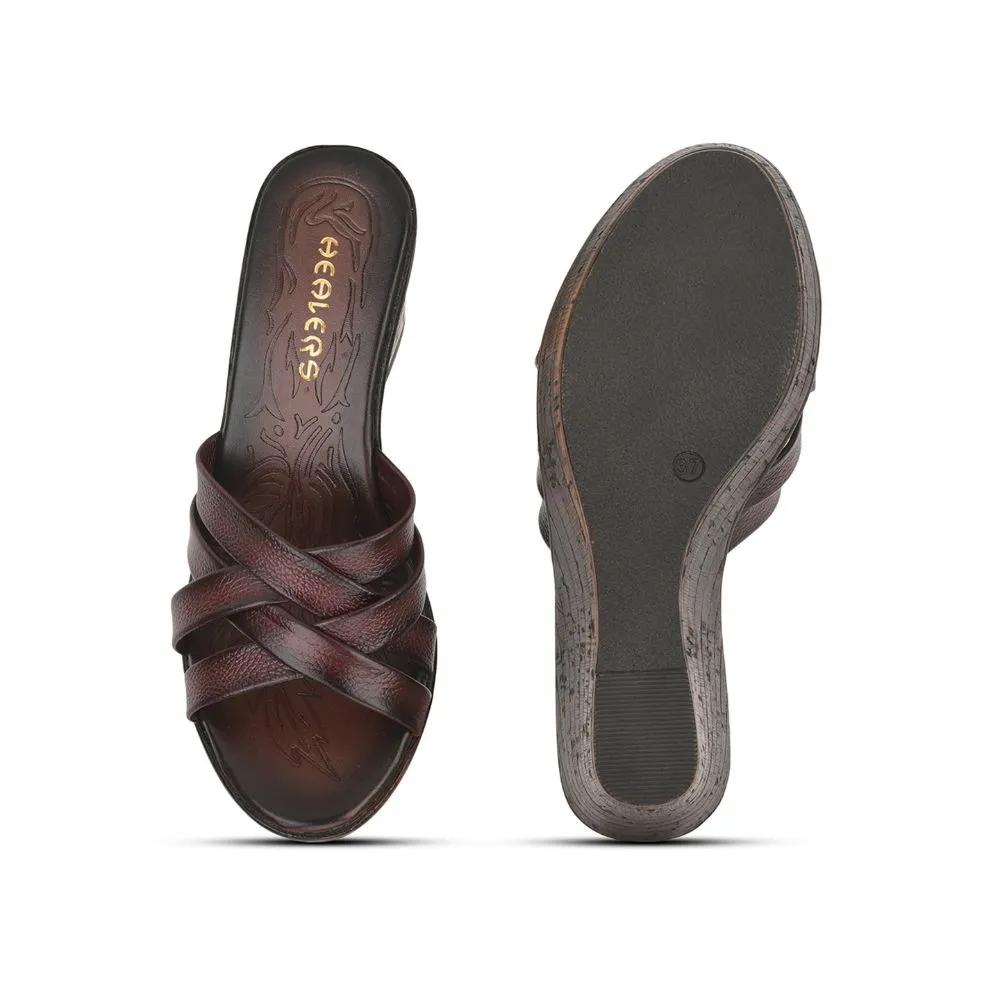 festival look Healers Casual Slippers For Ladies (Cherry) TLO-12 By Liberty