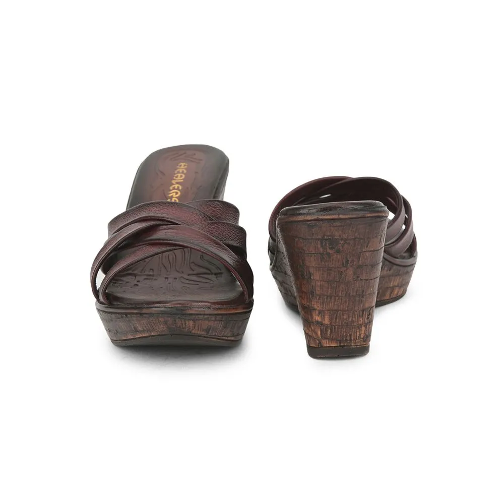 High Quality Healers Casual Slippers For Ladies (Cherry) TLO-12 By Liberty