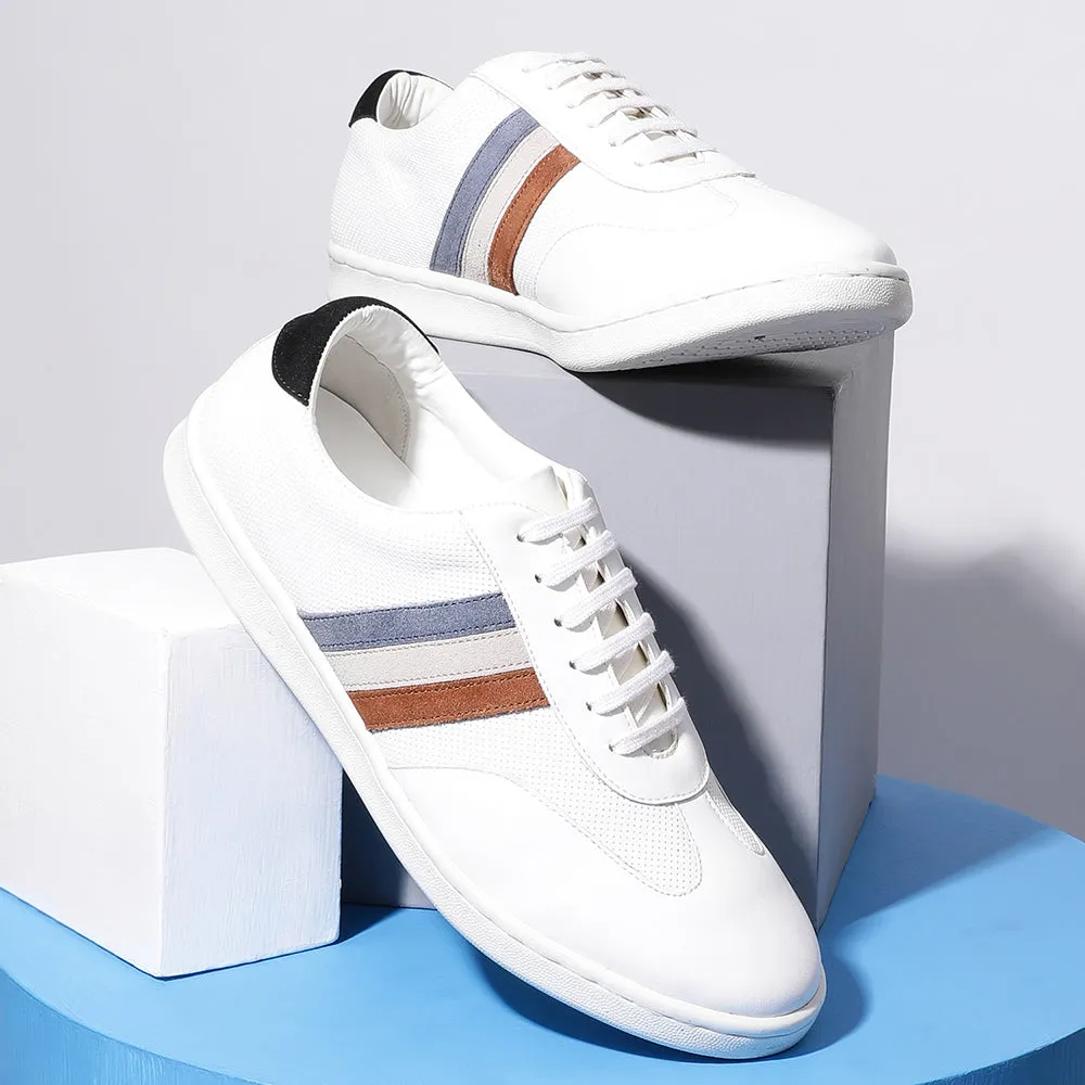 Healers Casual White Lacing Sneakers For Men SYN-45 By Liberty running for community events heel - cup insoles