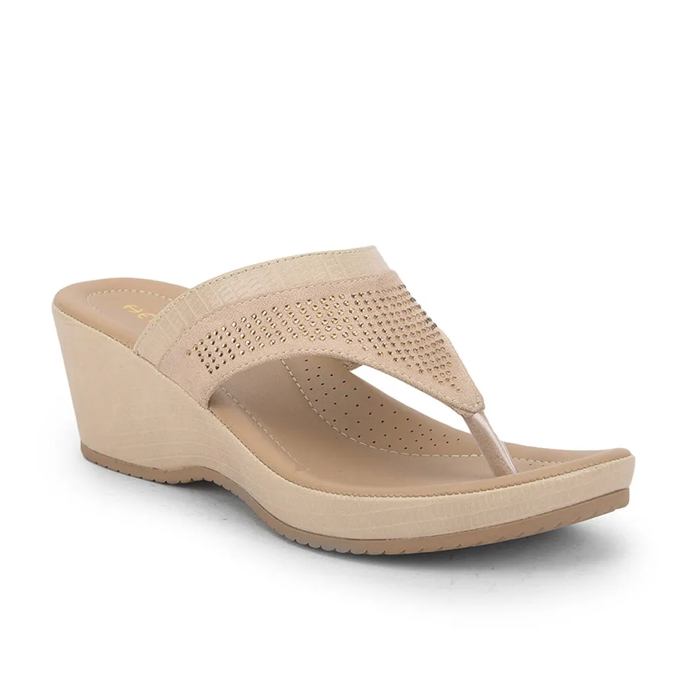 Healers Fashion Thong For Ladies (Beige) MDL-75 By Liberty All-day Comfort Casual Beach Sandals