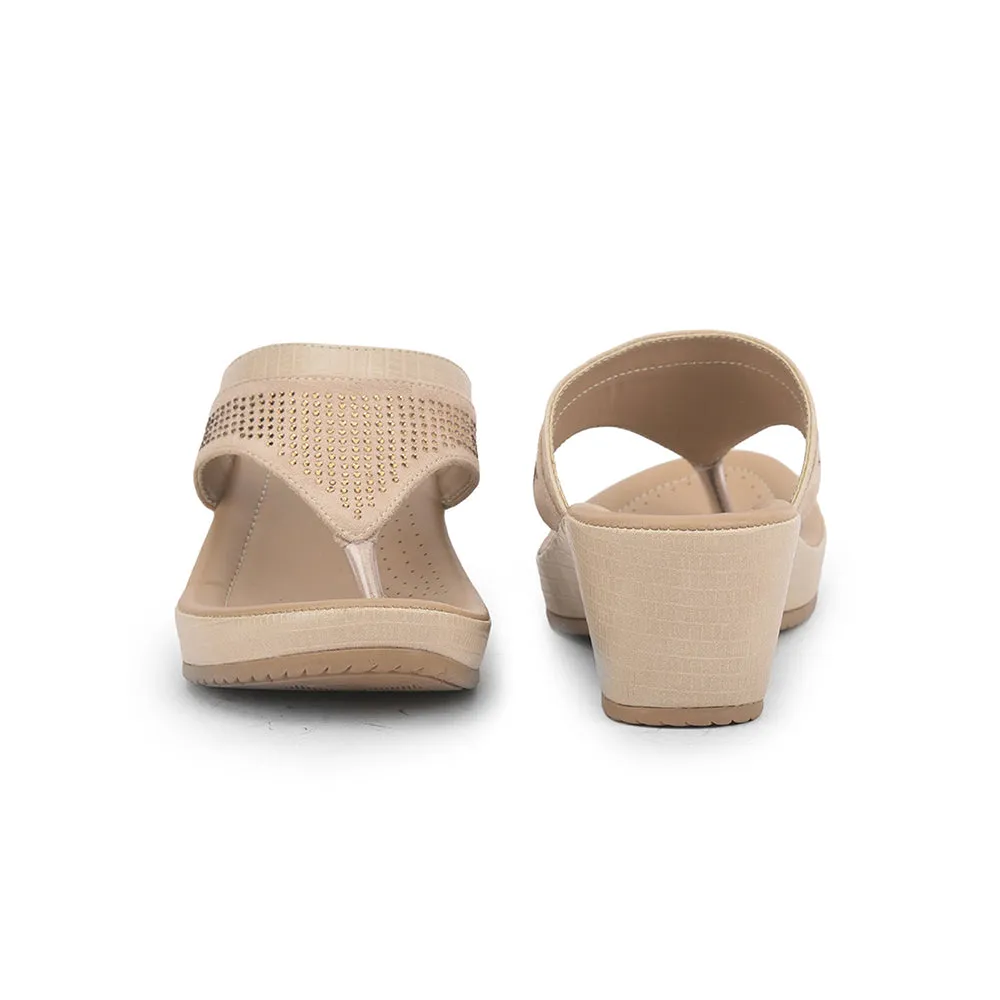 Healers Fashion Thong For Ladies (Beige) MDL-75 By Liberty Footwear for Active Lifestyle Fast Slide