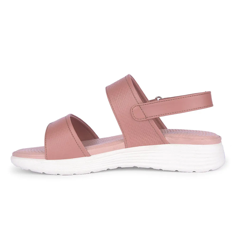 Healers Peach Casual Sandal For Women SOFIA-2E By Liberty No Buckle Mono Tone