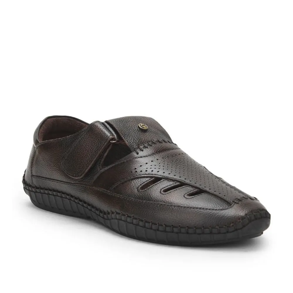 Easy Clean Healers Tan Casual Buckle Sandal For Men JPL-205 By Liberty