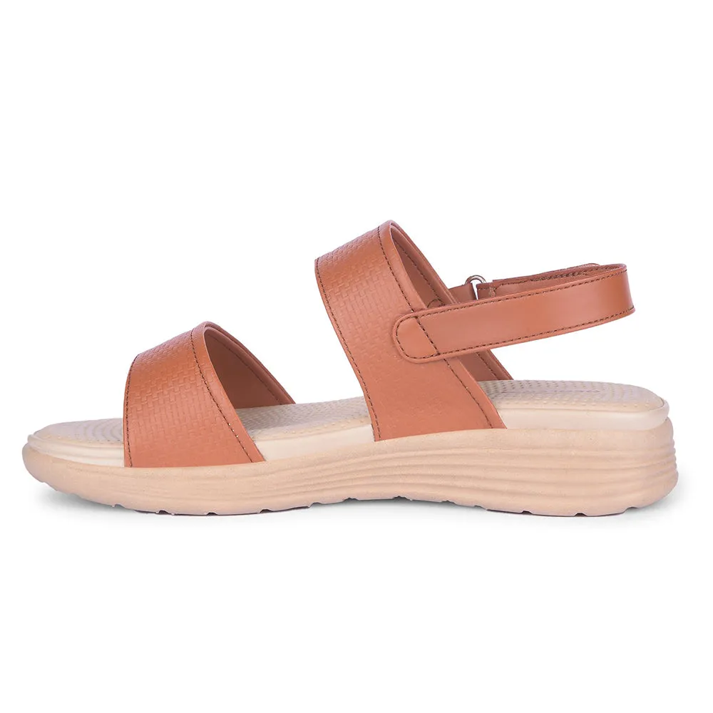 Healers Tan Casual Sandal For Women SOFIA-2E By Liberty Cushioned Footbed Soft Straps