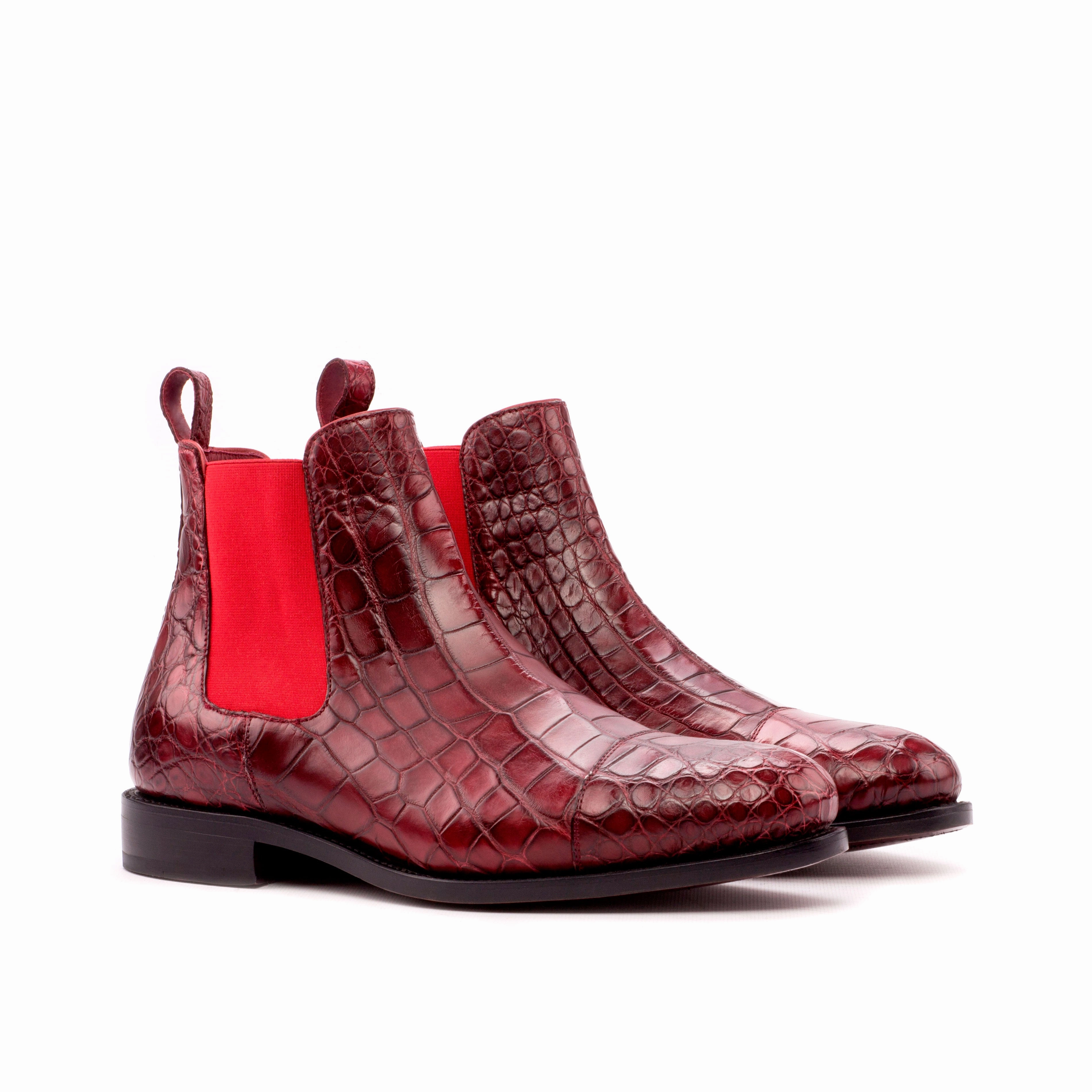 Red Alligator Chelsea Boots Nordic Calm Soft Padding