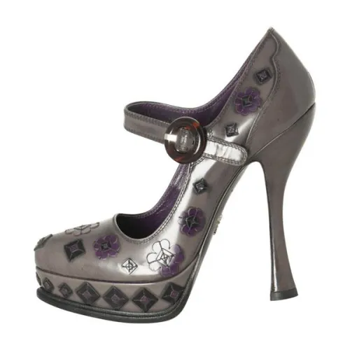 Prada Leather Floral Platform Pumps Non Slip Standing Workers Firm Ground