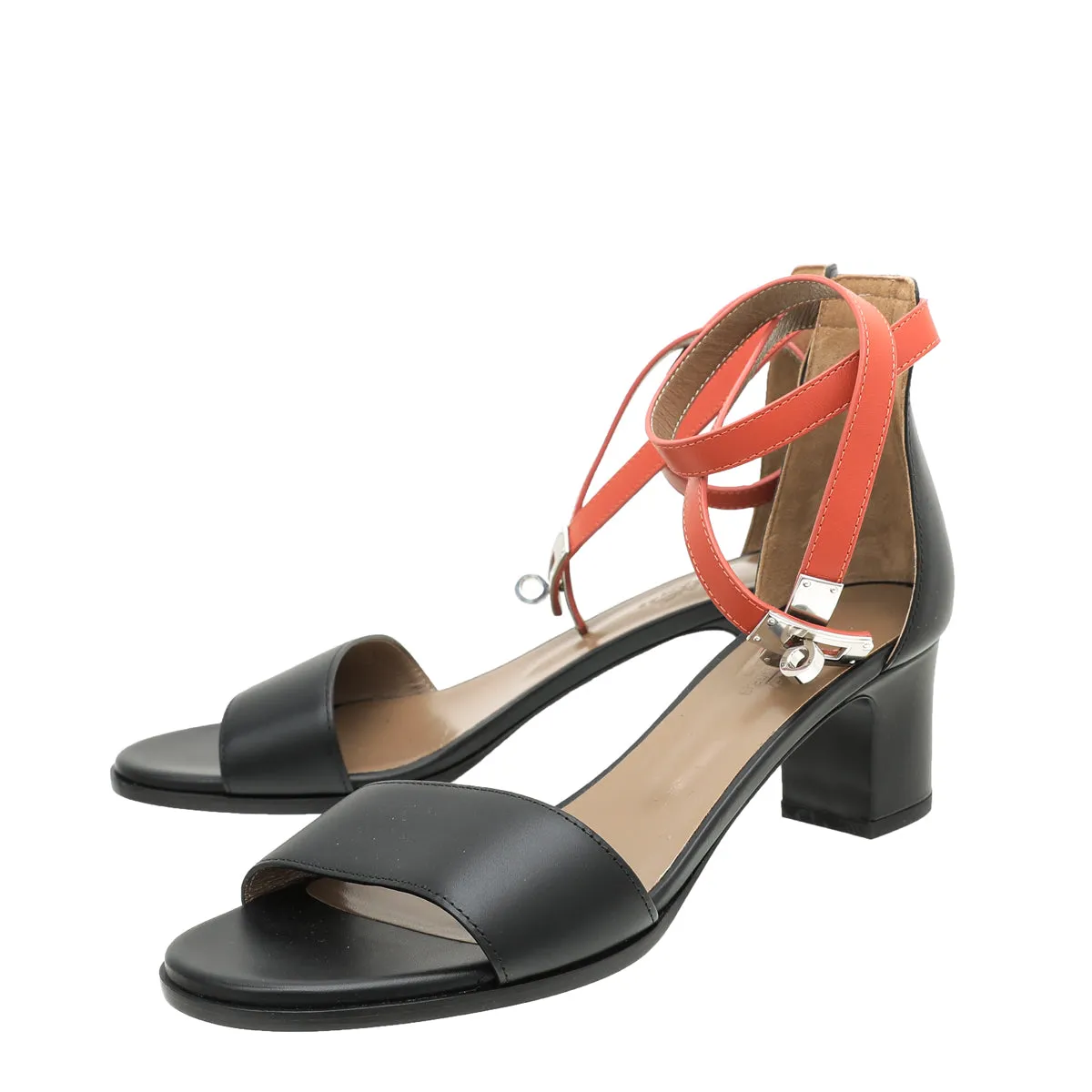 Cushioned Insole Hermes Bicolor Manege Sandals 39