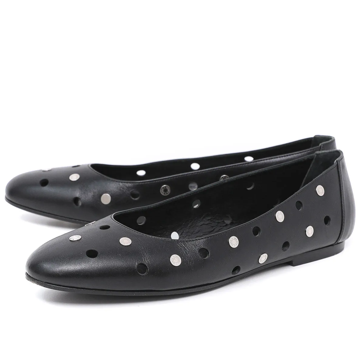 Hermes Black Olbia Ballerina Flats 39 Agile Path Snow Grip
