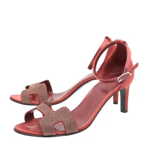 Anti Odor Busy Professionals Comfort Ankle Hermes Burgundy Satin Premiere 70 Crystal Sandals 38.5