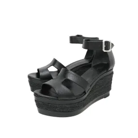 Hermes Noir llana Wedge Sandal 39 All Terrain Health Focused