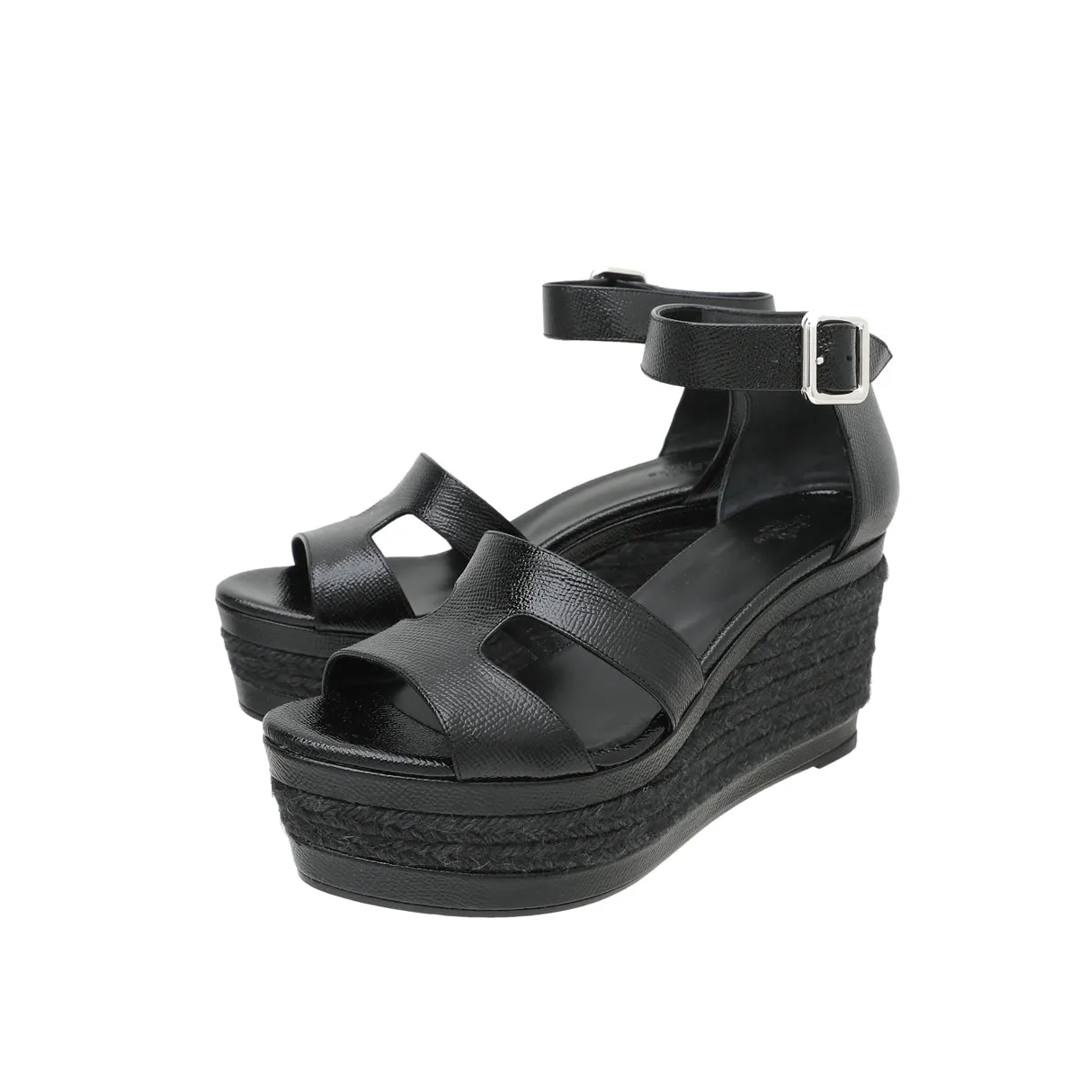 Hermes Noir llana Wedge Sandal 39 All Terrain Health Focused