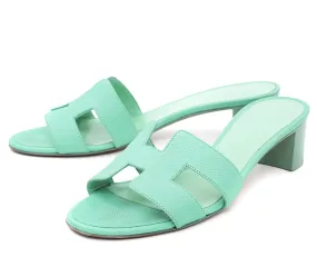 Hermes Vert Criquet Oasis Sandals 38.5 Sun Guard Bounce Edge