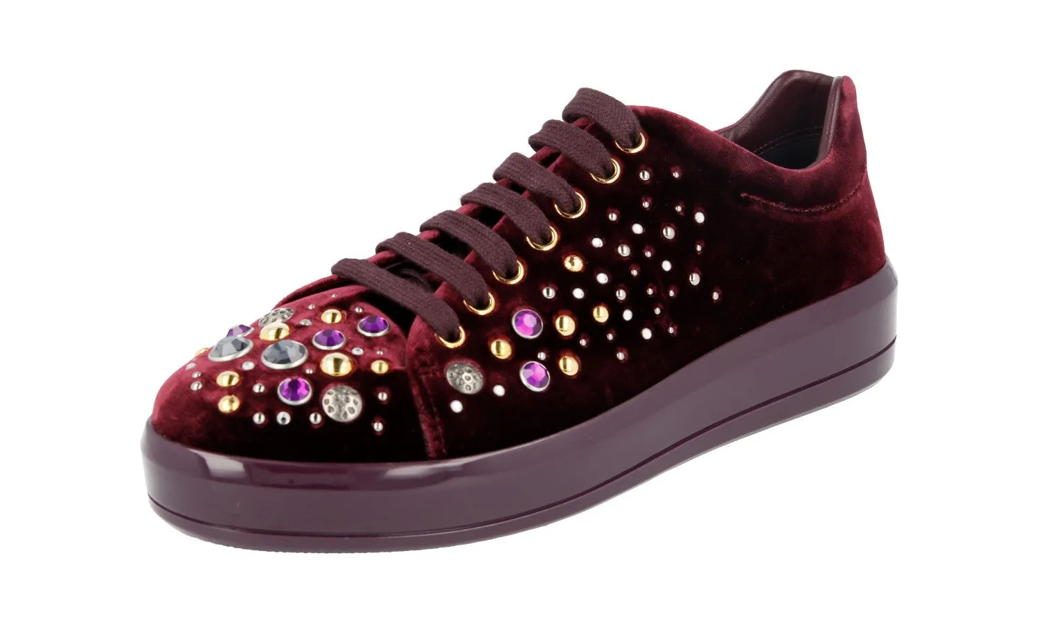 Training Ready Active Choice Prada Women's Red Leather Sneaker 1E971H