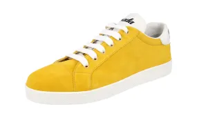 Prada Women's Yellow Leather Sneaker 1E565L Hydrophobic Fabric Easy Run