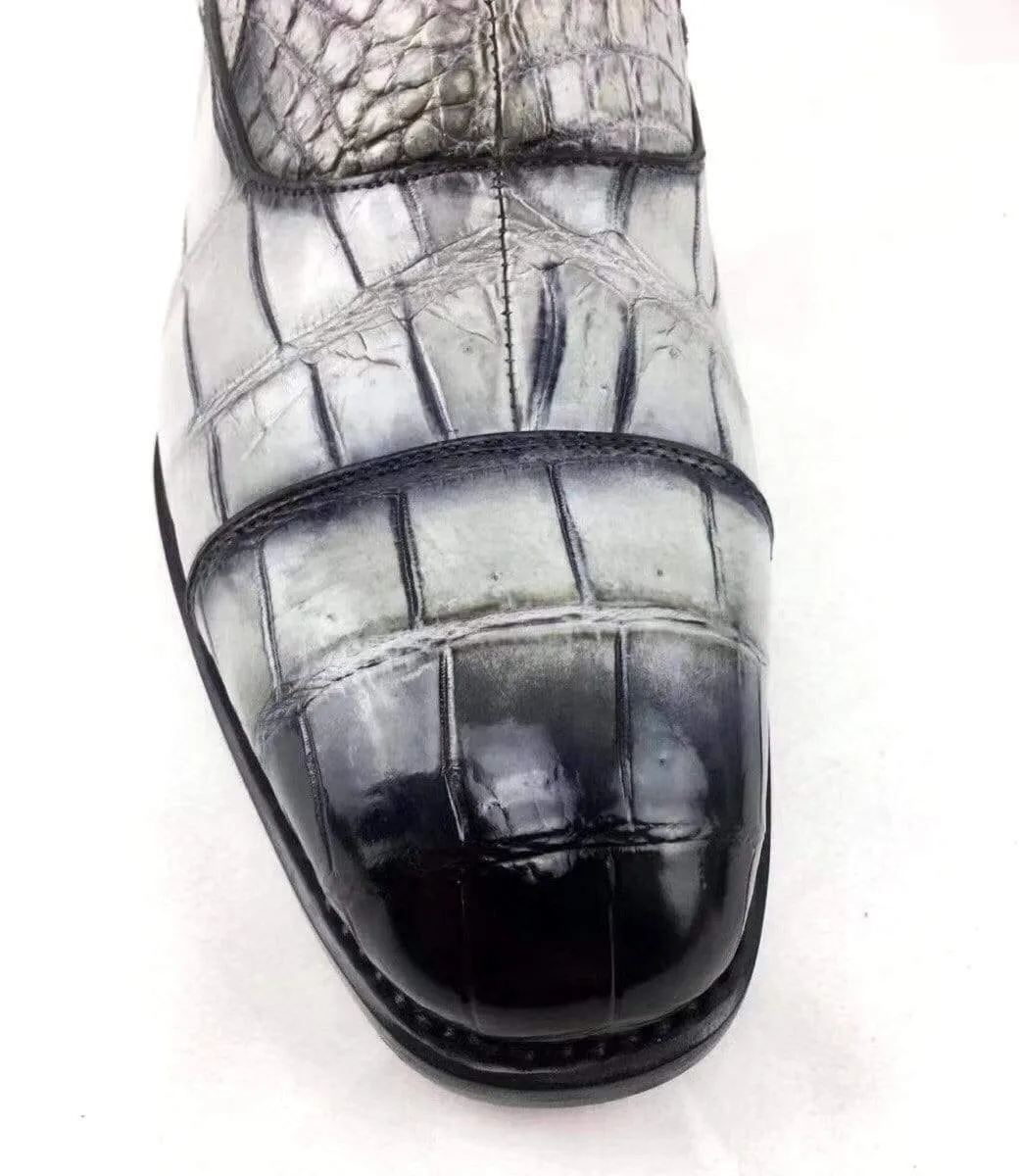 Lace Touch Family Time Crocodile Shoes Vintage Crocodile Belly Leather Short Booties Ankle Boots Winter Men's Martin Boots Shoes