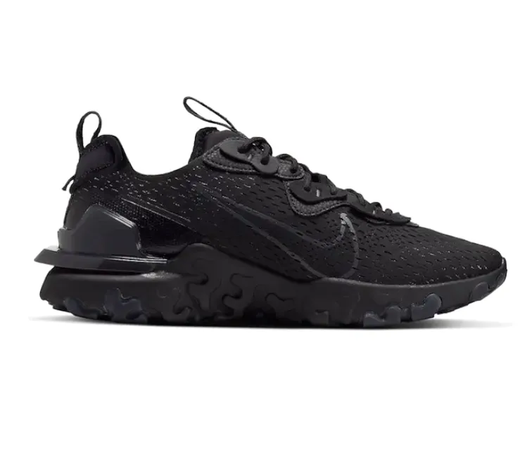 Men's Nike React Vision Dimsix (Triple Black) high - arch support medial - support shoes